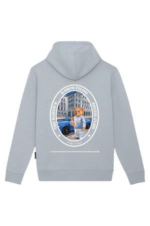 hoodie met backprint lichtblauw