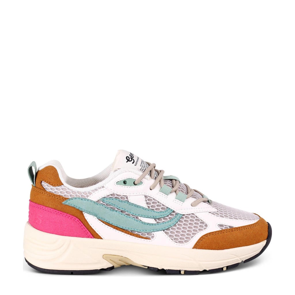 Multikleurige dames Genesis G-Eco`99 2-Tone Mesh chunky sneakers met veters