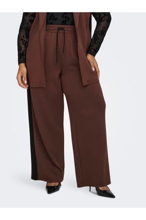 regular high waist casual broek donkerbruin