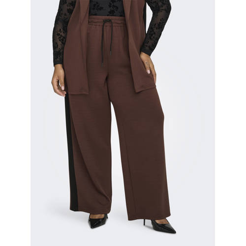 ONLY CARMAKOMA [[Clusterkenmerk Pasvorm/fit]] high waist casual broek donkerbruin afbeelding