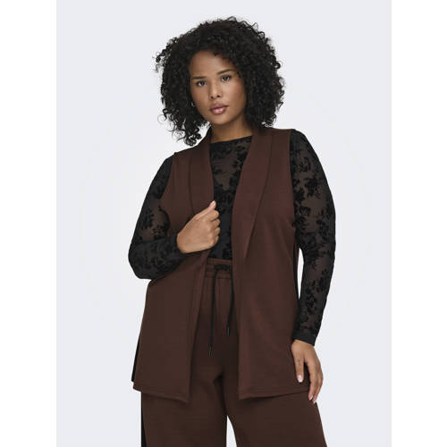 ONLY CARMAKOMA gilet donkerbruin afbeelding