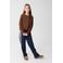 Shoeby regular fit vest bruin fijn gebreid