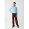 Shoeby regular fit vest blauw fijn gebreid