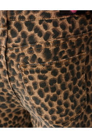 thumbnail: Shoeby straight leg jeans high waist met panterprint bruin