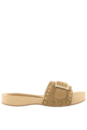 HC.BAYLO5 suède slippers lichtbruin