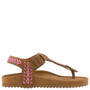 thumbnail: Cognac en roze dames Colors of California HC.BIO602 suède sandalen met gesp