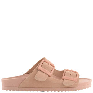 suède slippers lichtroze