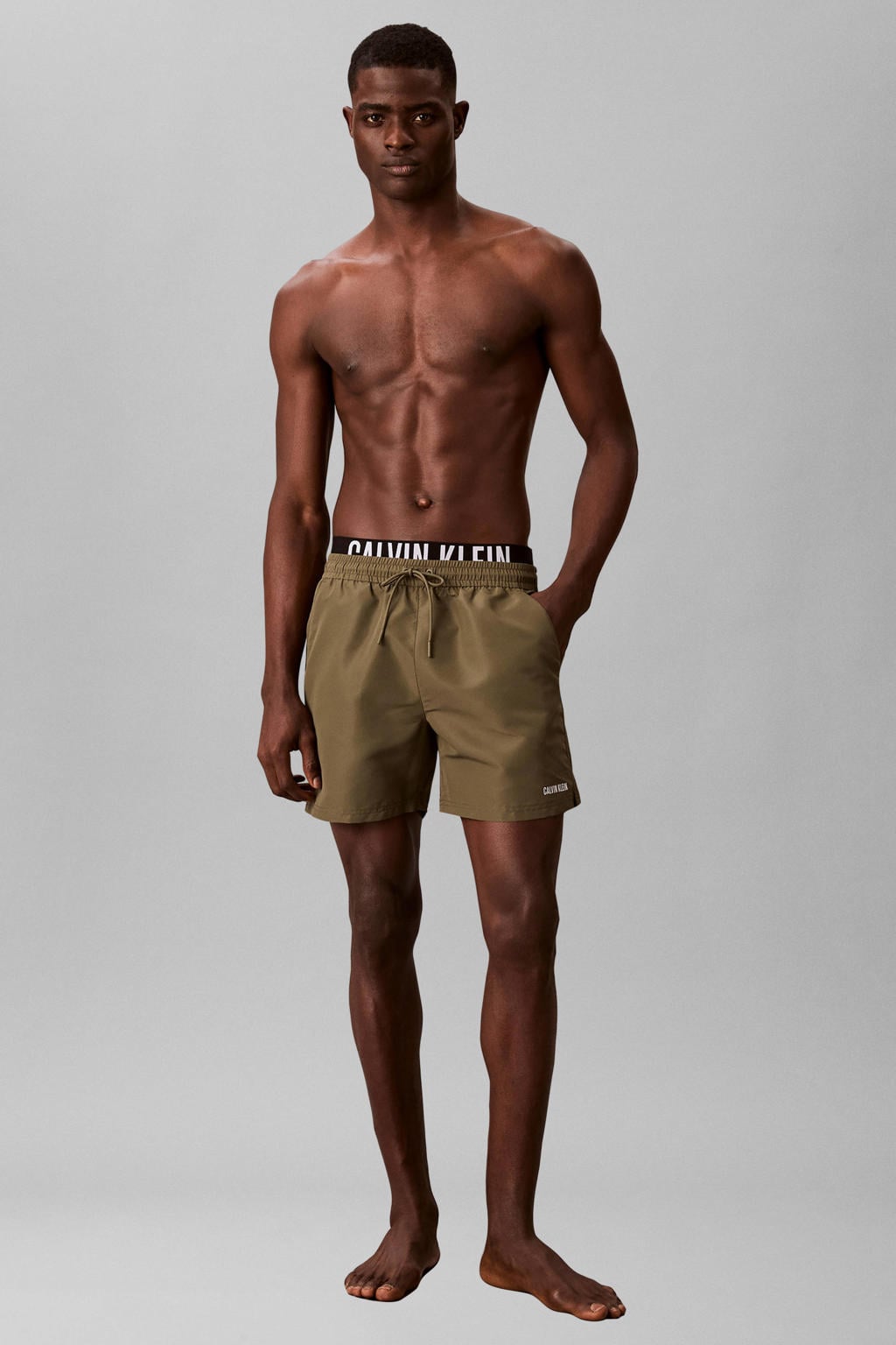 Calvin Klein zwemshort met logo kakigroen