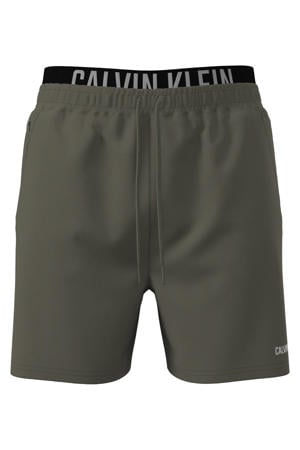 zwemshort met logo kakigroen