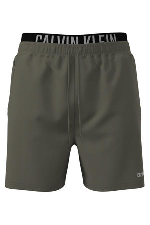 zwemshort met logo kakigroen