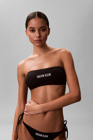 voorgevormde strapless bandeau bikinitop zwart