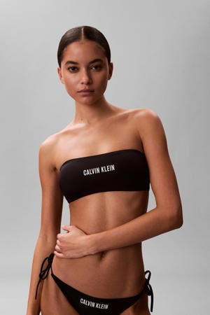 voorgevormde strapless bandeau bikinitop zwart