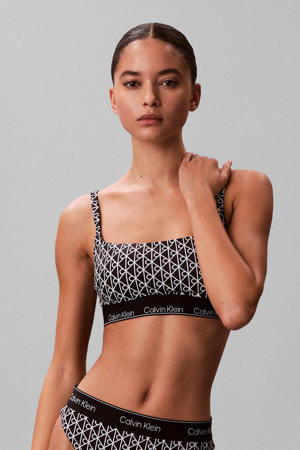 voorgevormde crop bikinitop zwart/wit