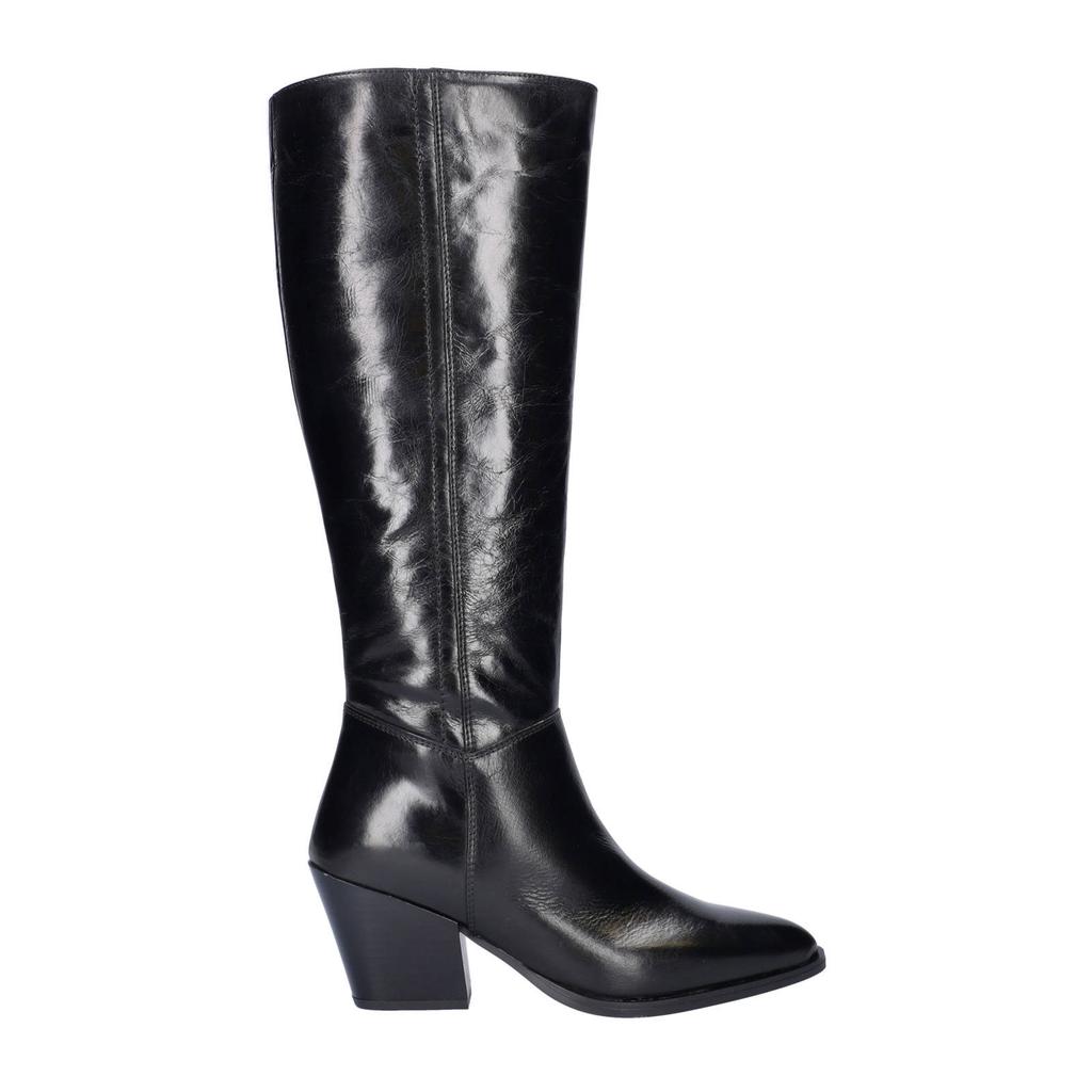 Zwarte dames Nelson leren hoge laarzen met ritssluiting