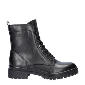 leren veterboots zwart