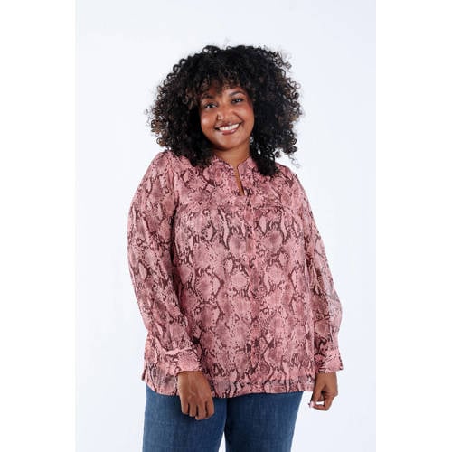 Paprika blouse oudroze met lurex afbeelding