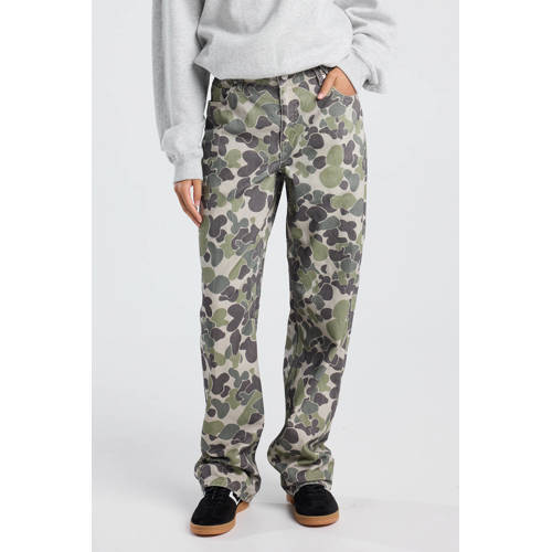 America Today high waist camouflage wide leg jeans groen afbeelding