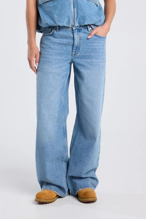 wide leg jeans light blue denim