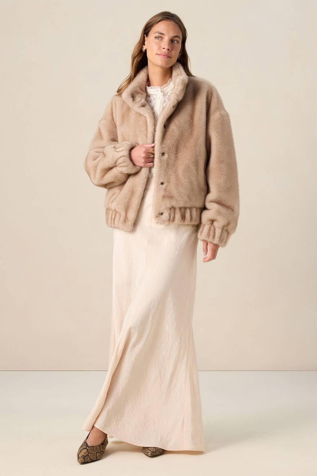 Sissy-Boy faux fur jas lichtbruin