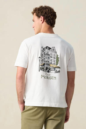 relaxed T-shirt met backprint wit
