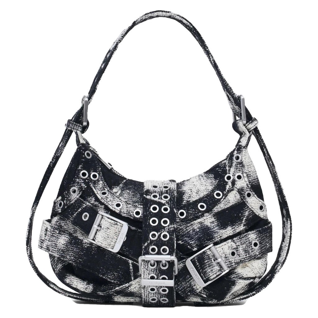 Desigual denim schoudertas zwart/grijs