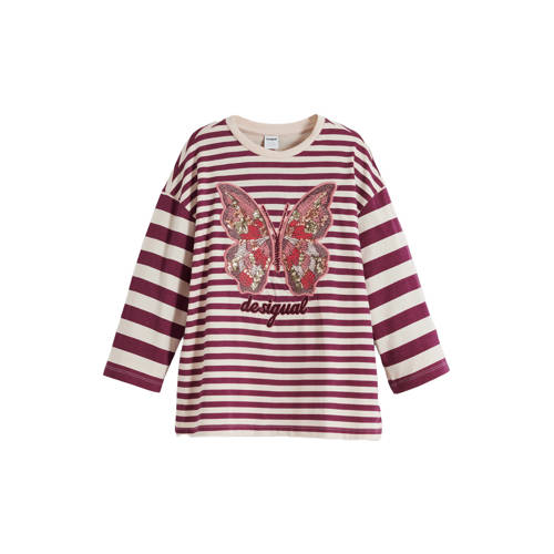 Desigual gestreepte longsleeve rood met pailletten afbeelding