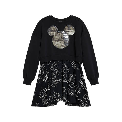Desigual Minnie Mouse midi jurk met pailletten zwart afbeelding