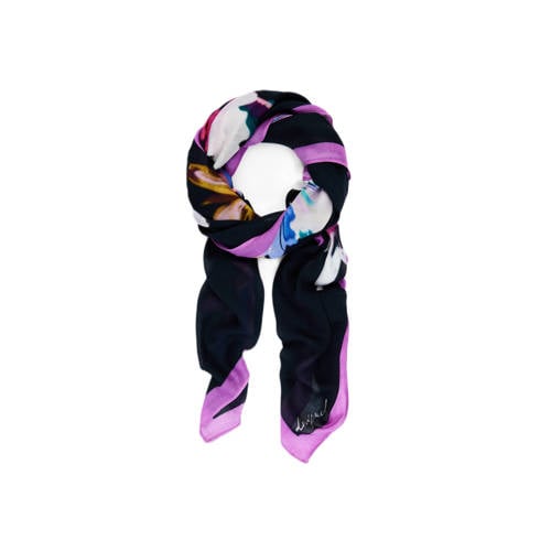 Desigual sjaal met bloemenprint zwart/multi afbeelding