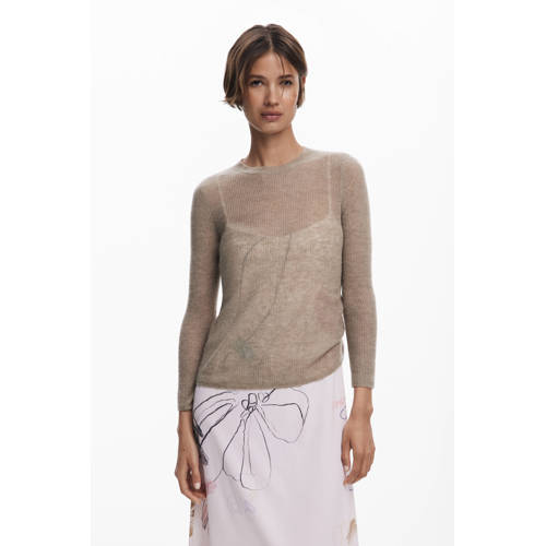 Desigual gebloemde midi jurk ecru afbeelding