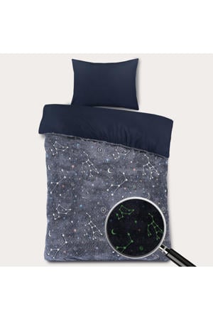 velours glow in the dark dekbedovertrek (120x150 cm)