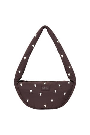 crossbody tas Puffy Hearts Mini bruin