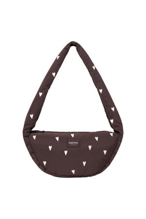 crossbody tas Puffy Hearts Mini bruin