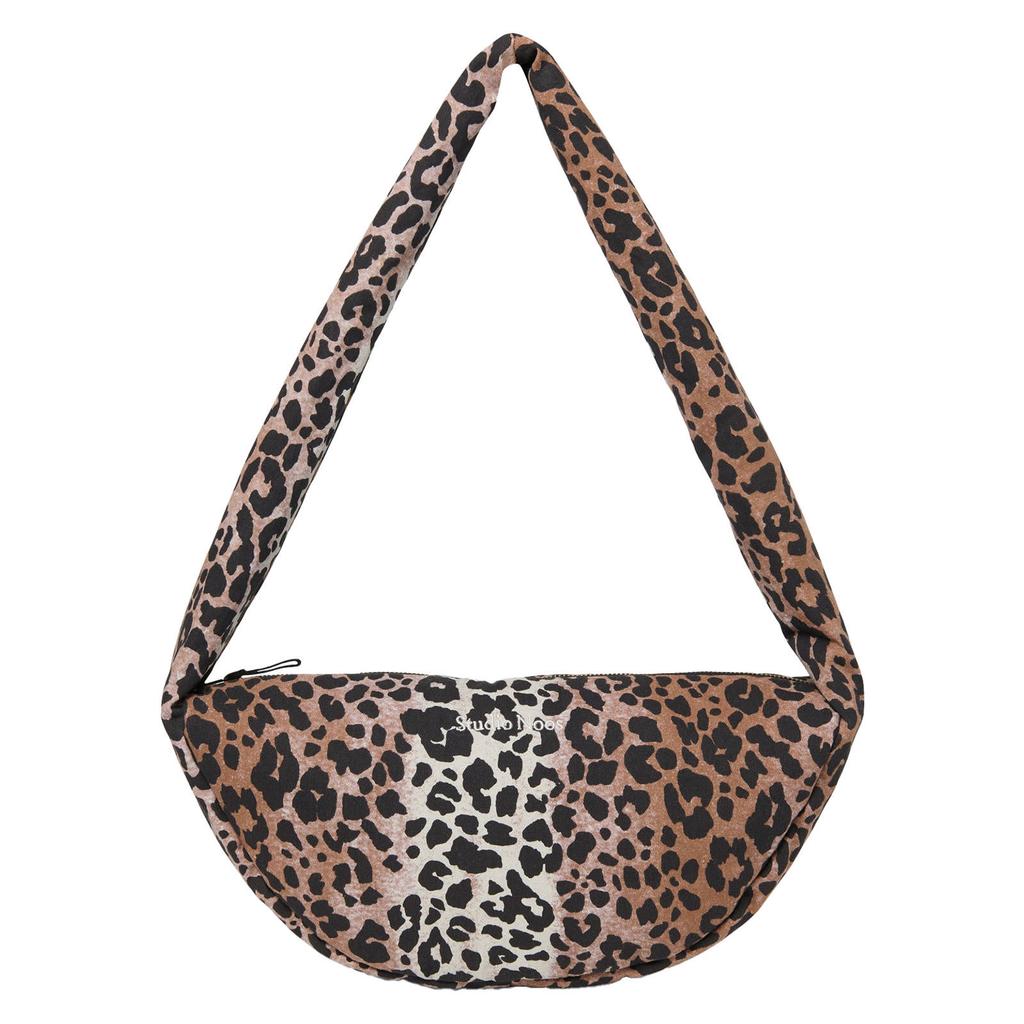 Studio Noos crossbody tas met panterprint Puffy Mini bruin