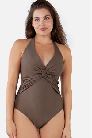 corrigerend halter badpak Kelli bruin