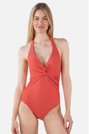 corrigerend halter badpak Kelli koraalrood