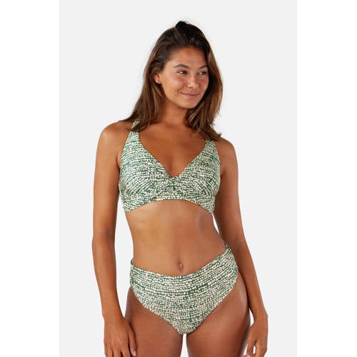 Barts high waist bikinibroekje Cascis groen/wit afbeelding
