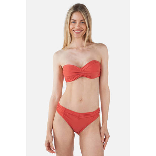 Barts voorgevormde strapless bandeau bikinitop Kelli koraalrood afbeelding