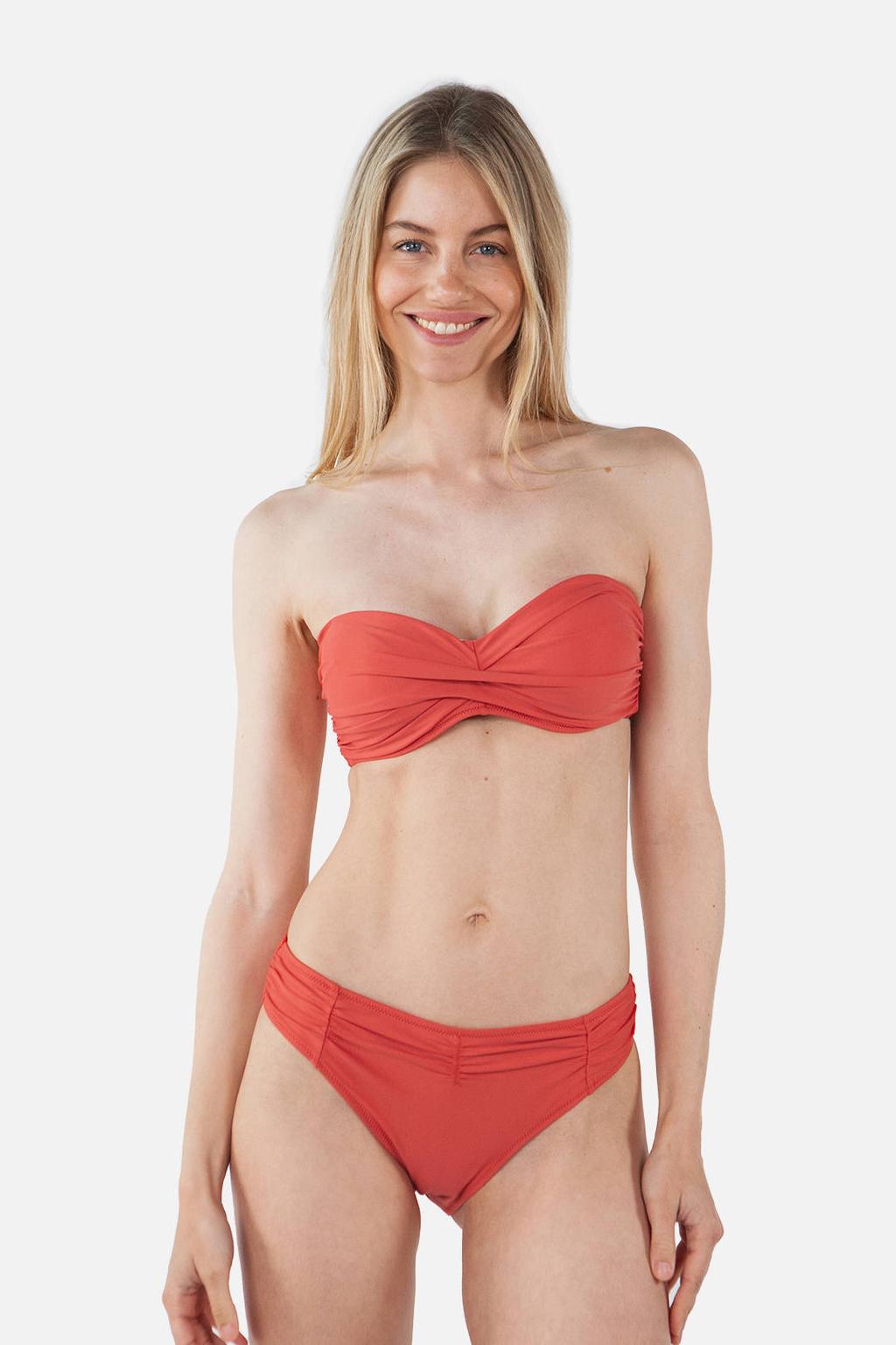 Barts high waist bikinibroekje Kelli koraalrood