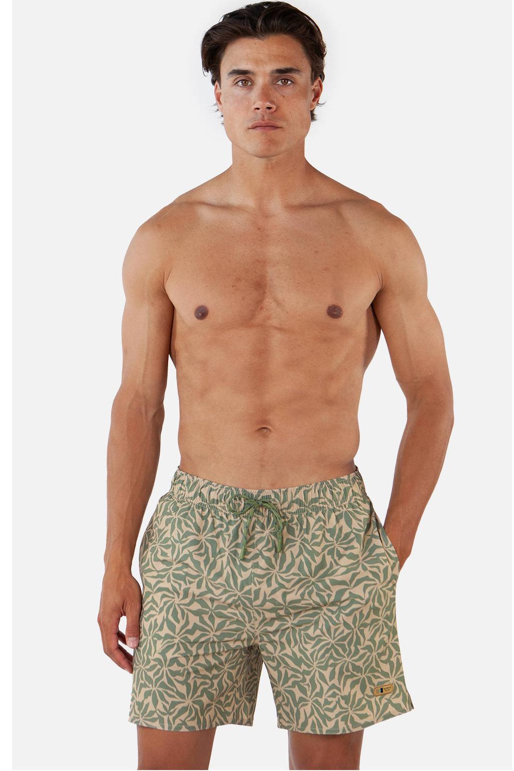 Barts zwemshort Ingleses kakigroen/beige