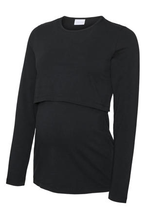 zwangerschaps- en voedings longsleeve zwart