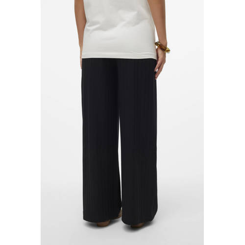 MAMALICIOUS wide leg high waist zwangerschaps casual broek zwart afbeelding