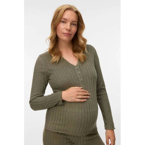 MAMALICIOUS zwangerschaps longsleeve groen afbeelding
