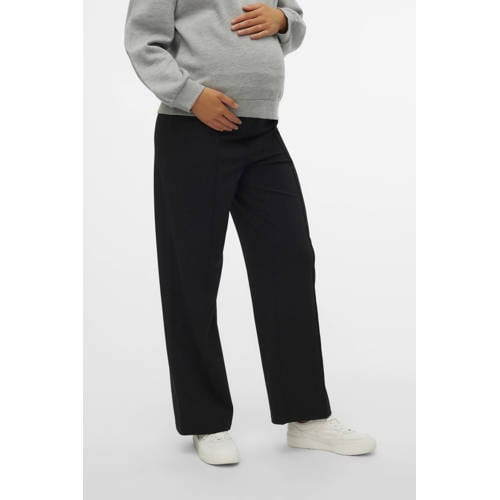 VERO MODA MATERNITY wide leg high waist zwangerschaps casual broek zwart afbeelding