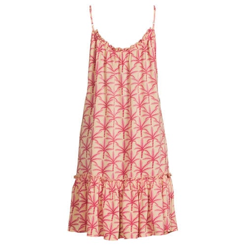 BEACHWAVE crinkle strandjurk geel/roze afbeelding