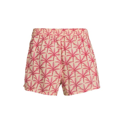 BEACHWAVE crinkle strandshort geel/roze afbeelding