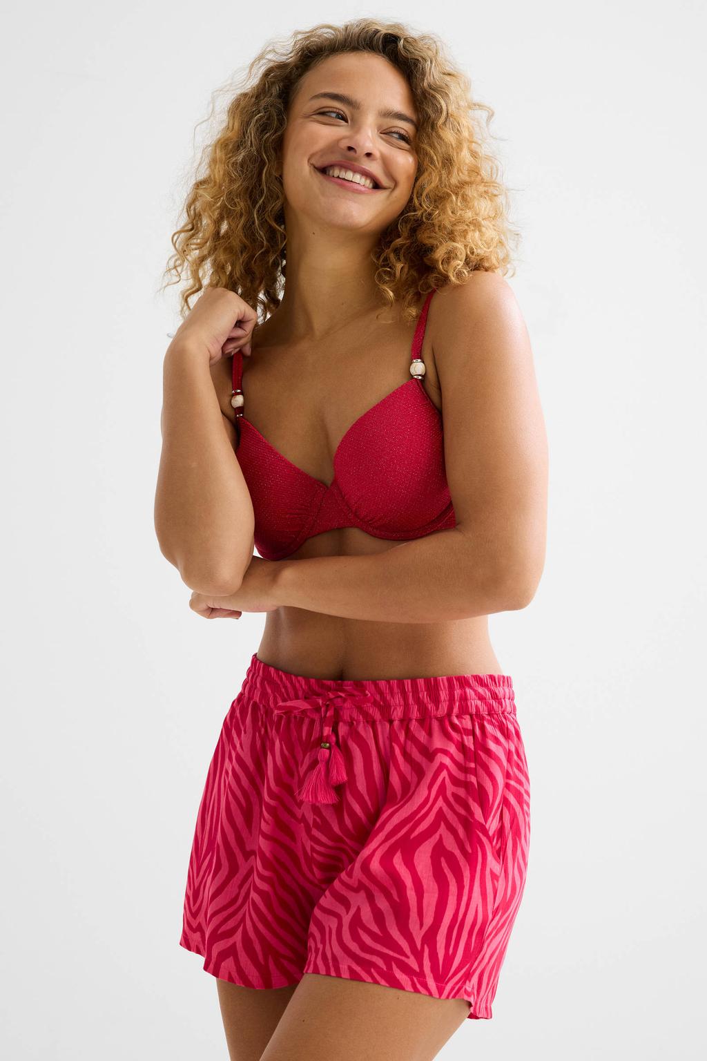 BEACHWAVE crinkle strandshort roze
