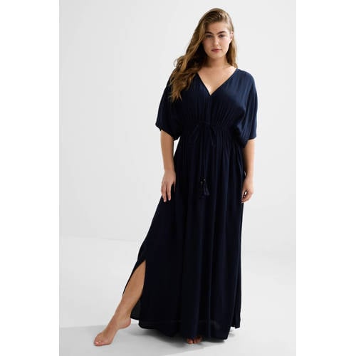 BEACHWAVE crinkle strandjurk donkerblauw afbeelding