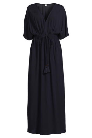 crinkle strandjurk donkerblauw