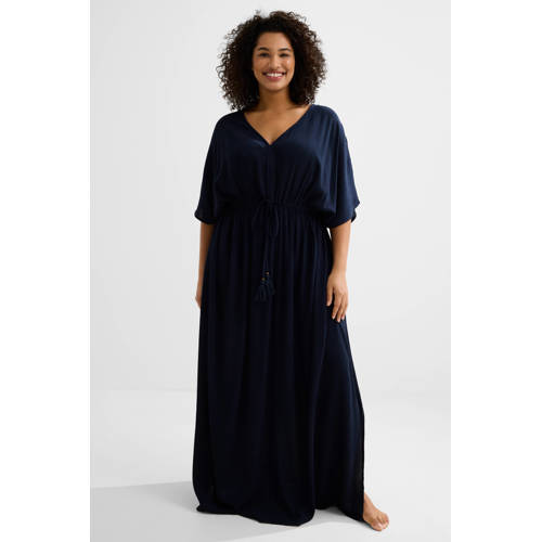 BEACHWAVE Curve crinkle strandjurk donkerblauw afbeelding