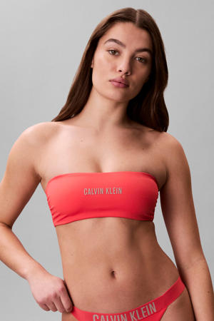 voorgevormde strapless bandeau bikinitop rood